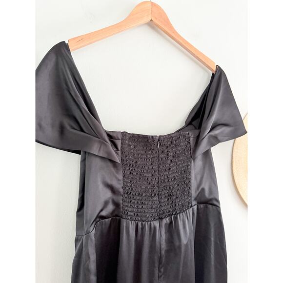 Reformation | Lanelle Silk Dress in Black | Sz 12 - Picture 8 of 9